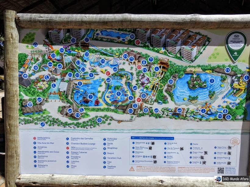 mapa do Beach Park - parque aquático do Ceará