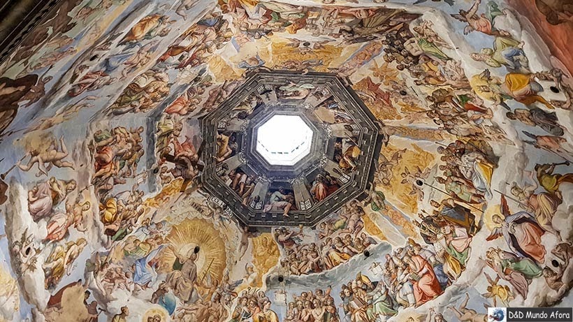 Pintura Juízo Final no teto da Catedral Santa Maria del Fiori - Diário de bordo: 2 dias em Florença