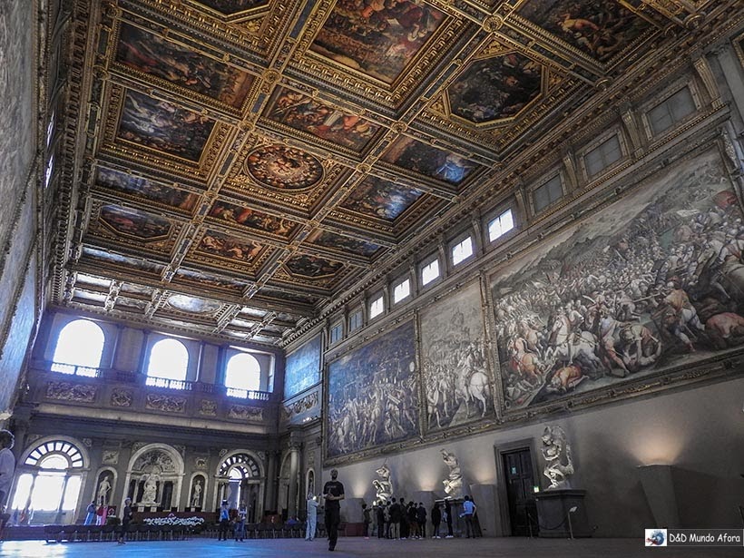Sala dos Quinhentos - Palácio Vecchio - Diário de bordo: 2 dias em Florença