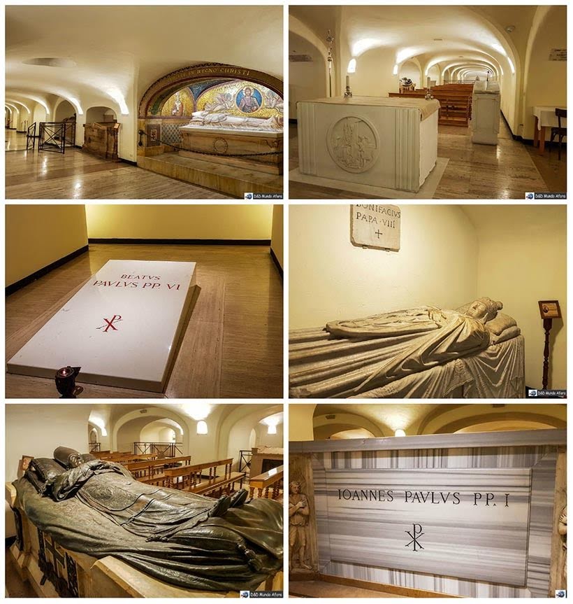 Cripta dos papas abaixo da Basílica São Pedro - Diário de Bordo: 3 dias em Roma