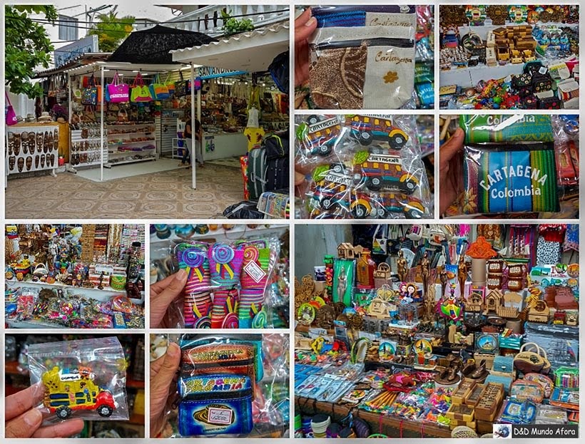 Lojas de souvenirs na rua San Martir, em Bocagrande - Diário de bordo: 4 dias em Cartagena, Colômbia