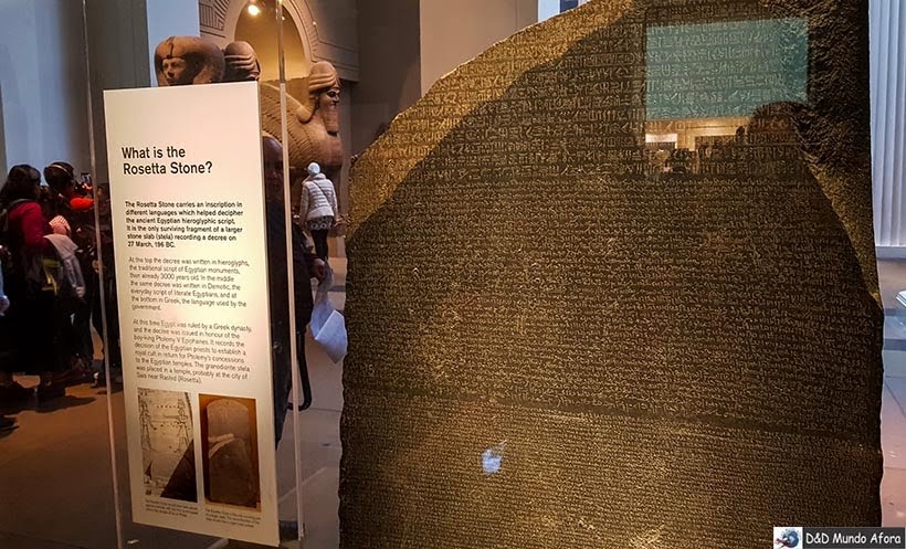 Pedra da Roseta no Museu Britânico de Londres