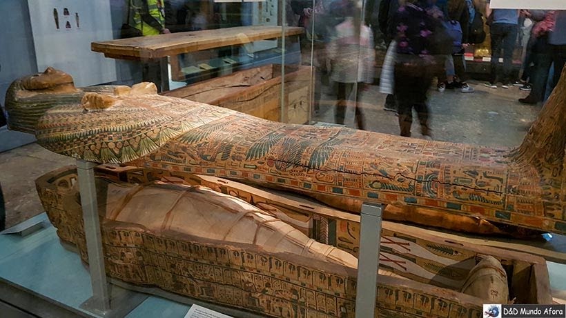 Múmias egípcias no Museu Britânico em Londres