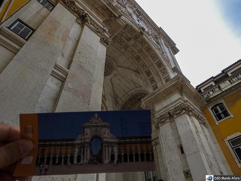 Ingresso e detalhe do Arco da Rua Augusta na Praça do Comércio - 5 dias em Lisboa, Portugal