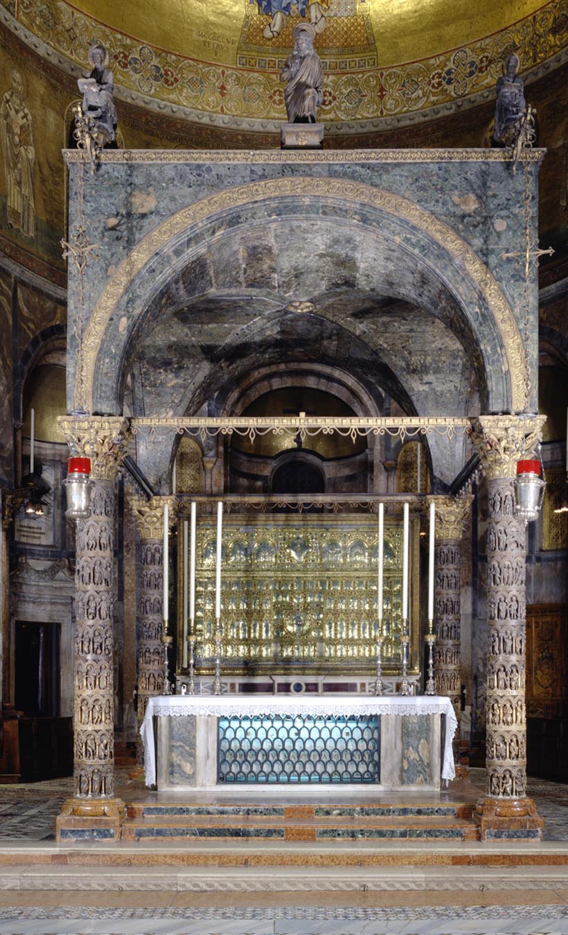 Sarcófago com corpo de São Marcos e Pala D'Oro - Foto: Site Oficial da Basílica de São Marcos 