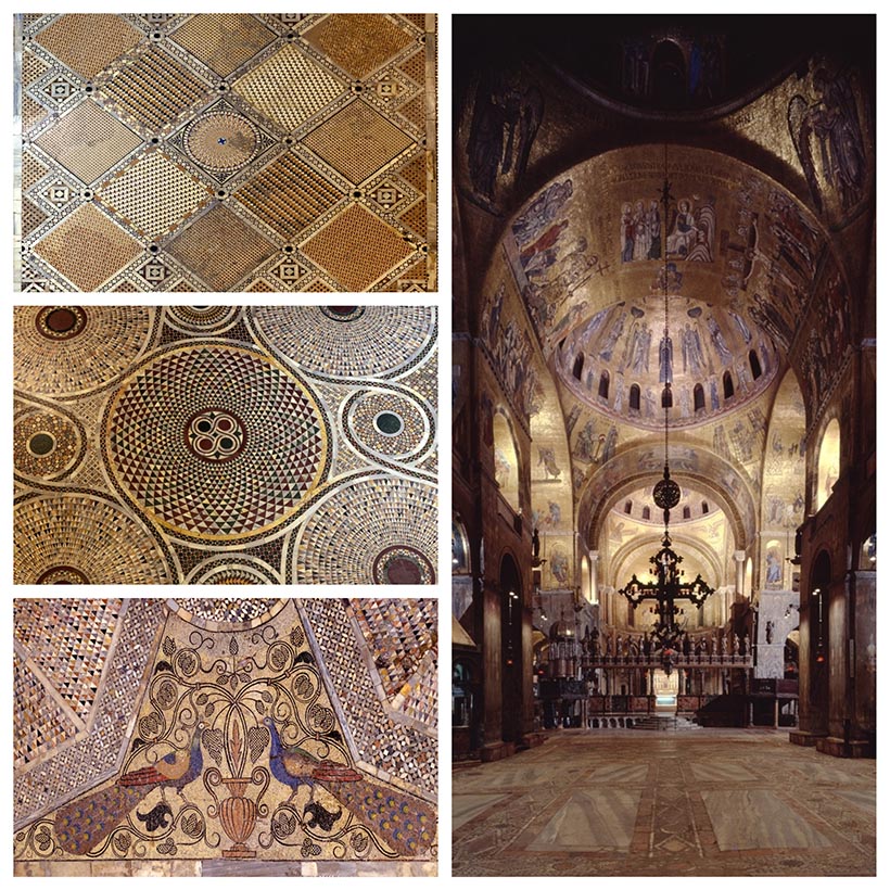 Detalhes dos mosaicos no chão - Fotos: site oficial