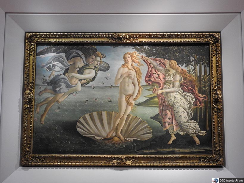 Pintura Nascimento de Venus, de Sandro Botticelli 