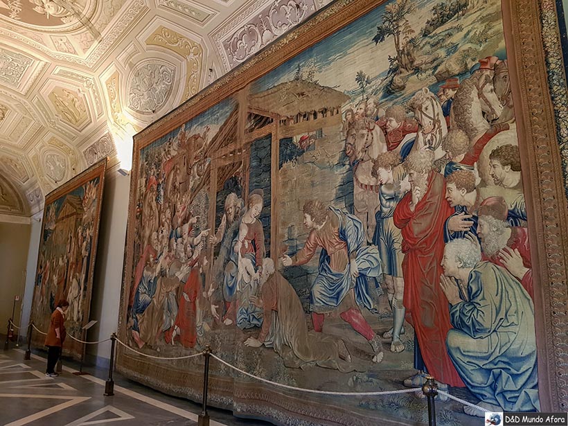 Tapeçaria em exposição nos museus do Vaticano