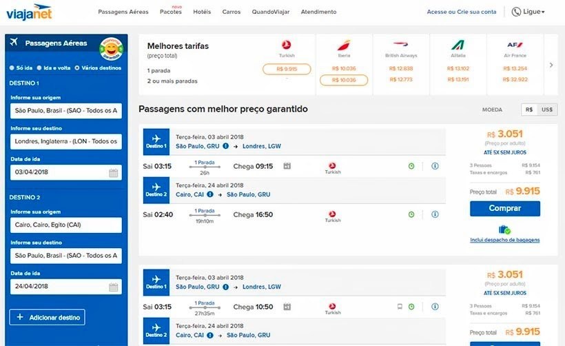 Como comprar passagens aéreas baratas – Viajanet