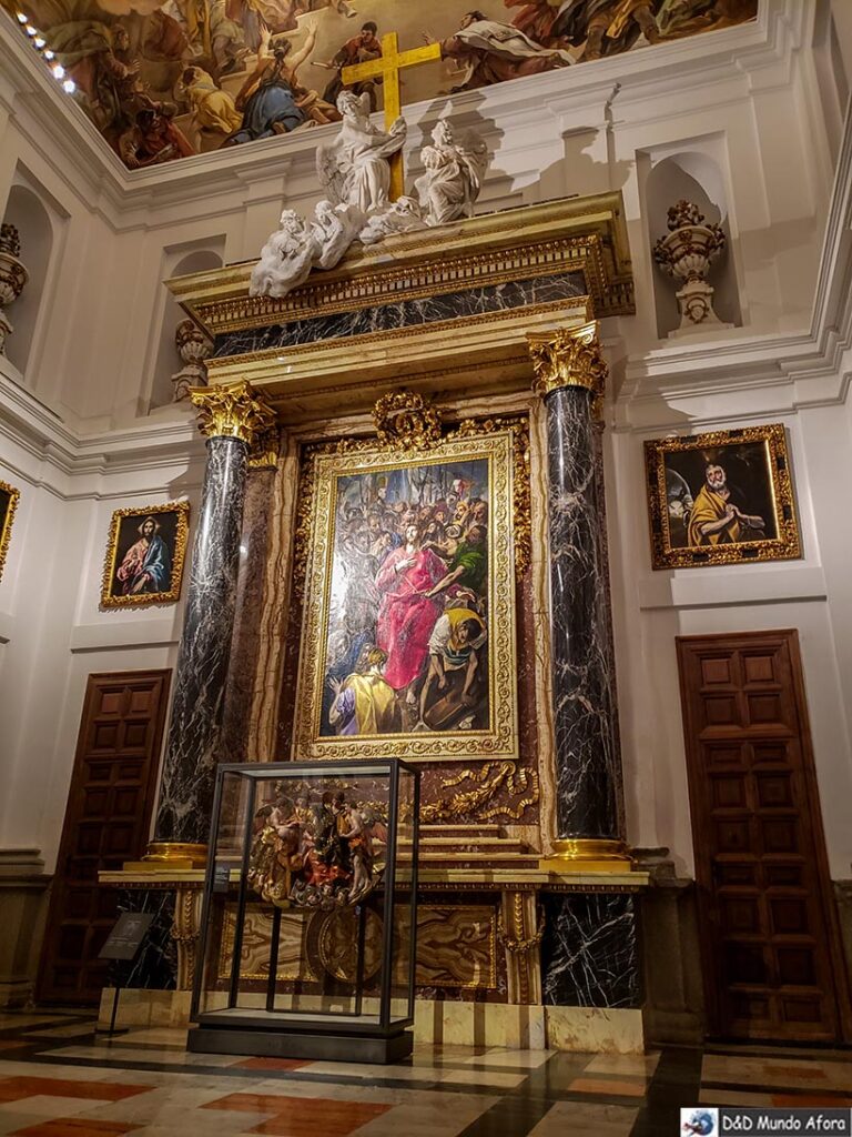 Pintura e escultura de El Greco na Sacristia