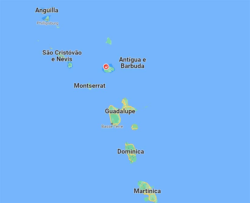 Mapa Caribe - Antilhas
